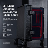 Maleta Rígida de Fibra de Carbono con Ruedas Giratorias, Silenciosa, con Candado TSA Antirrobo, Ligera, para Viajes de Negocios