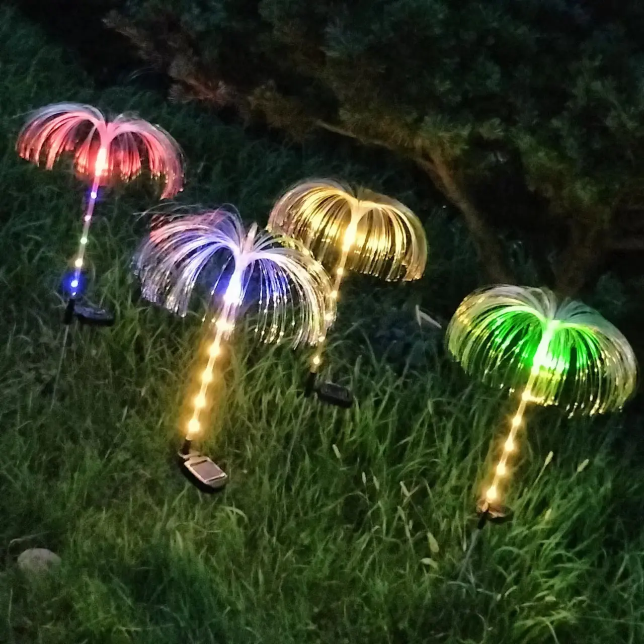 Da esterno impermeabile a luce solare multicolore meduse luci LED per la decorazione del giardino prato luci del paesaggio del giardino