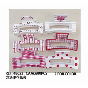 Fermagli per capelli quadrati stampati, 600 pezzi in scatola, 2 per colore - Product Image 2