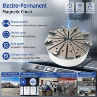 Mandrin magnétique électro-permanent pour le maintien d'obus plats sur étau de machine à dégauchir avec connecteur de verrouillage