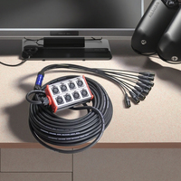 Boîte à câbles de scène portable SNB09 en aluminium de 10 à 80 m avec connectivité XLR, 4 à 8 canaux pour sonorisation live et plateformes DJ mobiles