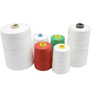 China produção 100% saco de poliéster linha de costura fio de costura boca 3kg/rolo