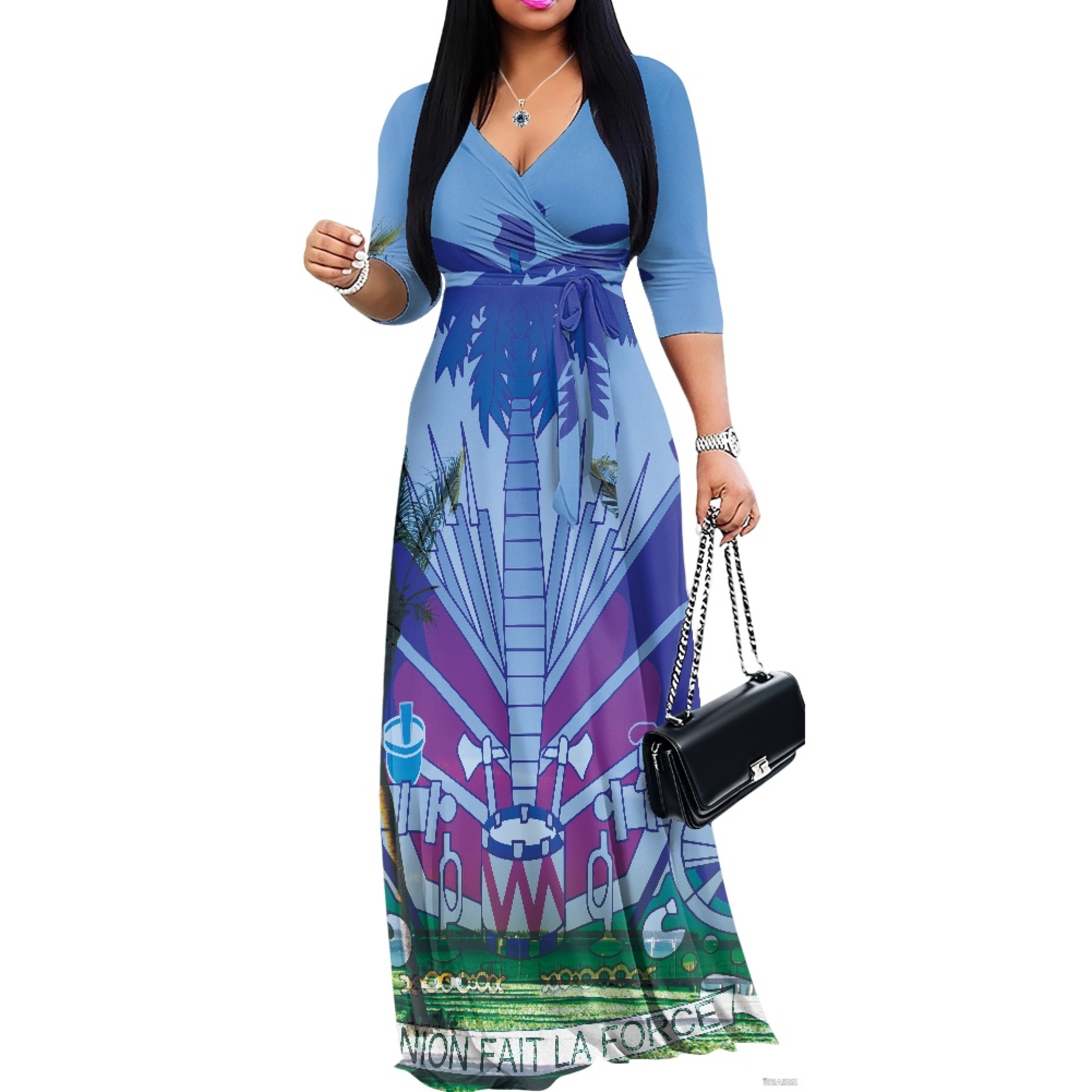 green emerald velvet dress Beige Abstract Maxi Dress Sleeveless Linen Blend main image 1
