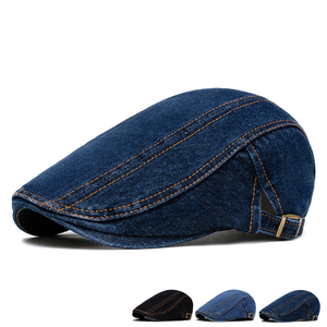 Casquette gavroche en jean pour hommes et femmes coton boucle réglable casquette plate chapeau conduite chasse béret - Product Image 2
