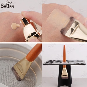 Nouvelle vente chaude tête plate Super mince BB crème correcteur du <span class=keywords><strong>visage</strong></span> <span class=keywords><strong>pinceau</strong></span> de maquillage manche en bois doux Ultra mince <span class=keywords><strong>pinceau</strong></span> de fond de teint liquide - Product Image 5