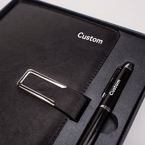 Coffrets cadeaux promotionnels pour petites entreprises, bloc-notes en cuir et stylo personnalisés pour le Nouvel An, remerciements aux clients VIP, papeterie de bureau - Product Image 4