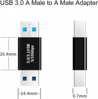 Adaptateur USB 3.0 Premium en Alliage d'Aluminium avec Sortie CC, Plug-and-Play, Extension USB Mâle-Femelle pour Ordinateurs de Bureau et Téléphones Mobiles, Garantie 1 An