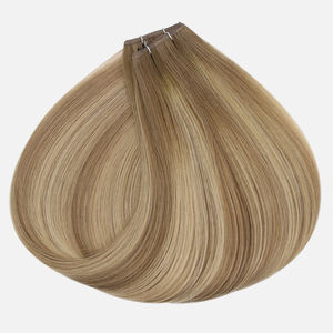 Novo cru virgem europeu duplo volume desenhado gênio trama extensões de cabelo humano duplo gênio trama loira destaques - Product Image 3