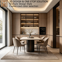 Juego de Comedor Moderno de Madera Maciza de Nogal, Ecológico, Multifuncional, con Estantes Ajustables