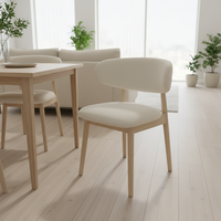 Chaises de salle à manger en bois confortables avec pieds en bois et assise rembourrée pour restaurant, hôtel, mariage