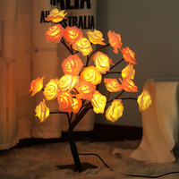 Mode USB alimenté table coloré LED Rose arbre lampe fleur lampe pour hôtel maison chambre décoration de mariage