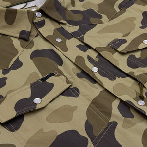 カスタムカモプリント男半袖サンプロテクションランニングハイキングUPF 50 + 屋外西洋釣りクライミングダブルポケットシャツ - Product Image 5