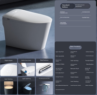 WC intelligent multifonctionnel avec design de ligne colorée, siphon en S inclus, siège chauffant, séchage à l'air, montage au sol, salle de bain, sanitaire