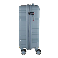 Valise à roulettes moderne de luxe ultra-légère en PP, grande capacité, unisexe, avec fermeture éclair et serrure intelligente