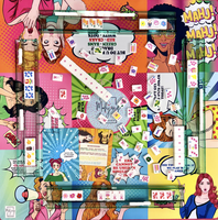 Jeu de Mahjong Américain Personnalisé Pop Diva, 160 Tuiles Acryliques avec Points Cœur Roses, Flamingo Bams et Fashion Jokers Entertainment