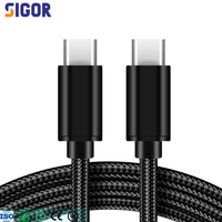 Cable USB-C de 60W PD 3A, Compatible con RoHS 2026, 100% Cobre Puro, Trenzado de Nailon, Cable de Carga Rápida y Transferencia de Datos Tipo-C para Samsung/Laptop