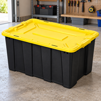 Boîte de rangement robuste de 100 L, bac de rangement en PP, organisateur pour la maison, le garage, l'entrepôt, le camping, le coffre de voiture