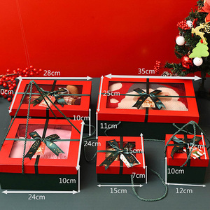 Giáng sinh cửa sổ hộp Cookie sô cô la bao bì hộp quà tặng với Bow cho <span class=keywords><strong>Apple</strong></span> hiện tại - Product Image 3