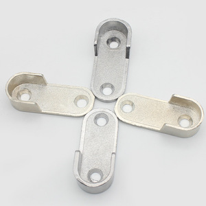 Zinc Alloy Wardrobe <b>Hanging</b> Rod Support 16mm Flat Tube Wall Mount Non Detachable Flange <b>Seat</b> Clothes Rail Accessory - Product Image 1
