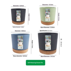Vaso per Fiori Anthony in Resina Ecologica e Durevole, Imitazione Ceramica, con Ampio Vassoio in Plastica per Balconi e <span class=keywords><strong>Piante</strong></span> Pothos - Product Image 4