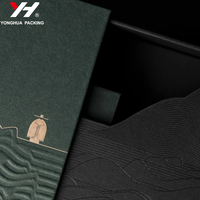 Coffrets cadeaux de thé et café personnalisés haut de gamme papier de spécialité/carton noir coffrets cadeaux écologiques gaufrage à chaud