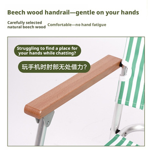 Sedia Pieghevole in Lega di Alluminio a Righe Retrò, Sedia Portatile per <span class=keywords><strong>Campeggio</strong></span> e Tempo Libero - Product Image 4