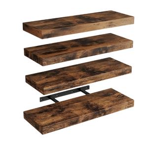 Estantes Flotantes de Madera de Olmo Rústico de 8 Pulgadas de Profundidad con Soportes Invisibles, Estantes de Exhibición Montados en la Pared para Sala de Estar y Baño - Product Image 1