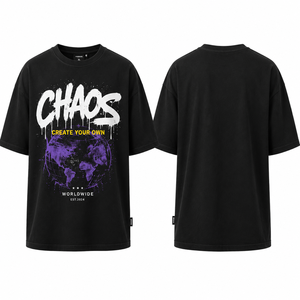 Camiseta Streetwear Oversize con Estampados Personalizados, Logotipo Personalizado, Camiseta de Algodón para Hombre, Camiseta Oversize con Estampado Gráfico - Product Image 2