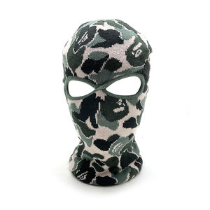 Großhandel Designer-Skimaske mit individuellem Logo, gestrickte Vollgesichtsmaske mit 3 oder 2 Löchern - Product Image 4