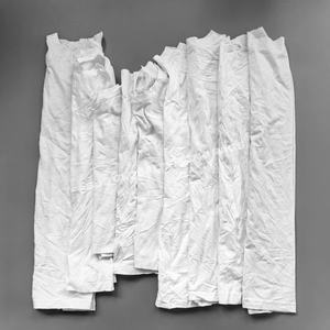 ผ้าเช็ดทำความสะอาด 100% ผ้าฝ้าย เกรดเชิงพาณิชย์ เหมาะสำหรับทำความสะอาด ผ้ารีไซเคิล ผ้าตัดเป็นชิ้น ผ้าเช็ดทำความสะอาดจากเสื้อยืดสีขาว - Product Image 1