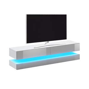 <span class=keywords><strong>Meuble</strong></span> <span class=keywords><strong>TV</strong></span> flottant avec 2 tiroirs, 140 cm, LED, pour salon. - Product Image 3