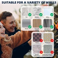 Crochet mural double adhésif puissant sans perçage pour cuisine et salle de bain, ne tombe pas, en plastique transparent, festif, personnalisable, moderne