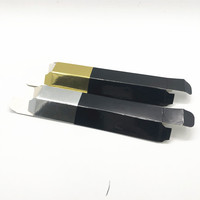 Boîte carrée en papier kraft noir et or personnalisée 18*18*123mm, vide, pliable, en carton, pour le rangement de gloss à lèvres, de cils et de mascara, emballage