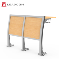 LEADCOM LS-423 Ensemble de table et chaise de conférence modulable pour salle de classe, avec chaise rembourrée en tissu et accoudoirs, pour écoles et salles de classe