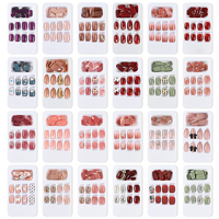 French Tips couverture complète acrylique faux ongles portant patch d'ongle vente en gros Matte Press On Nails