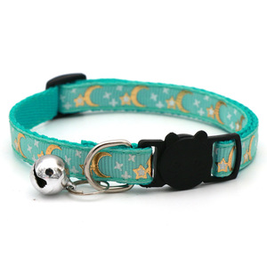 <span class=keywords><strong>Collar</strong></span> de Nailon para Gato con Hebilla de Seguridad Reflectante Desmontable, Acolchado, con Estampado de Luna y Estrellas, Decoración de Cinta, para Todas las Estaciones, para Mascotas - Product Image 4