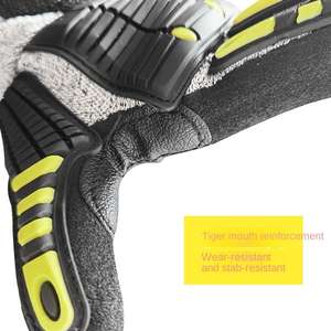 Gants de sécurité industriels anti-vibration, résistants aux coupures, durables, respirants et antidérapants, fabriqués aux États-Unis, sur mesure, en HPPE - Product Image 2