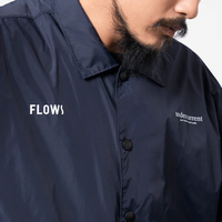 Veste de survêtement pour homme en nylon 100% personnalisable avec impression sérigraphique, bleu marine, boutonnée
