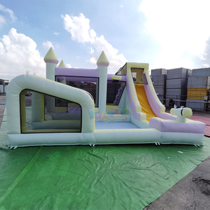 Castillo hinchable bouncy <b>castle</b> commercial inflatable pastel <b>bounce</b> house with slide and ball pit - Product Image 6