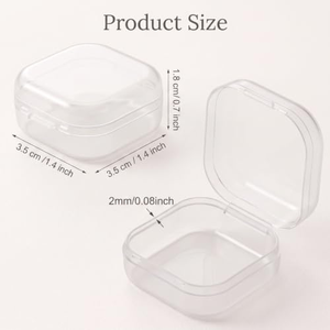 Boîte de rangement multifonctionnelle en plastique transparent PP pour bouchons d'oreilles, bijoux, pilules, outils, petit conteneur carré pour boucles d'oreilles - Product Image 5