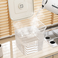 Distributeur de stockage en plastique, anti-insectes, anti-humidité, pot de stockage hermétique transparent pour riz et farine