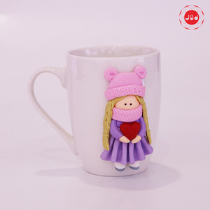 Thiết Kế Sáng Tạo 3D Gốm Polymer Đất Sét Mug Cô Gái Decal Gift Mug Handmade Thiết Kế Tùy Chỉnh - Product Image 6