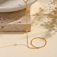 Bracelet de cheville en acier inoxydable 316L avec zircon pour femme, chaîne de cheville, bijou imperméable, inaltérable, pour usage quotidien, accessoire de mode