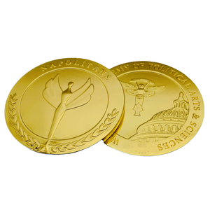 Moneta Commemorativa Personalizzata dell'Accademia Politica e Scientifica di <span class=keywords><strong>Napoli</strong></span>, Design 3D Dorato Bifacciale con Architettura e Angelo - Product Image 1