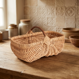 BEST SELLER Eco-Friendly Handmade Modern Rattan Picnic Basket Handle Camping Storage <b>Hamper</b> Stackable Outdoor Wholesale Factory - Product Image 1