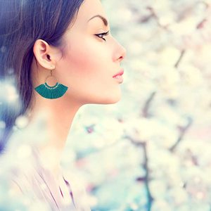 New Exquisite Stylish Women's Handmade Bohemian Hoop <b>Earrings</b> Tassel Design Multicolor 9 Pairs Combination - Product Image 1