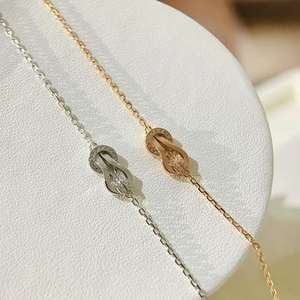 Nouveauté 2025 – Bracelets de luxe pour femme, haute qualité, mode, simples, légers, exquis, en acier inoxydable doré avec zircon en forme de huit - Product Image 5