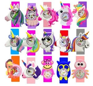 Montre à bracelet <span class=keywords><strong>en</strong></span> silicone pour enfants, mignonne, avec dessin animé 3D, poney, licorne, pour garçons et filles, cadeaux, montres à quartz pour enfants - Product Image 4