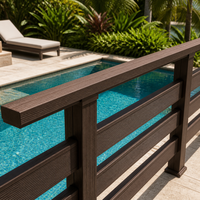 Profil de rail extérieur en composite WPC co-extrudé pour garde-corps, main courante et rail supérieur 90x55mm pour clôture et terrasse de balcon