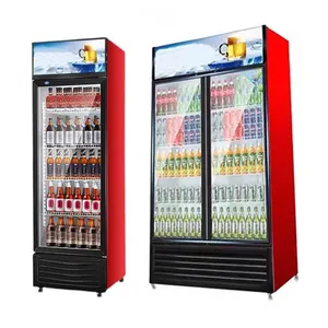 780L utilisé vitrine de porte en verre boisson gâteau drogue réfrigérateur vertical commercial Double porte en verre refroidisseur